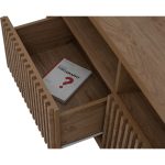 KOMAR 180cm 3 Flutter Doors TV Cabinet-Dark Oak - Image 10
