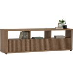 KOMAR 180cm 3 Flutter Doors TV Cabinet-Dark Oak - Image 5