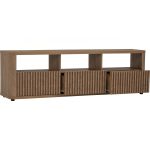 KOMAR 180cm 3 Flutter Doors TV Cabinet-Dark Oak - Image 6