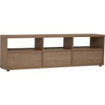 KOMAR 180cm 3 Flutter Doors TV Cabinet-Dark Oak - Image 8