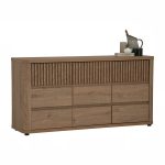 KOMAR 150cm 9 Flutter Drawer Storage Cabinet-Dark Oak - Image 10