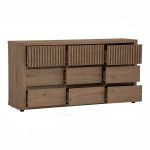KOMAR 150cm 9 Flutter Drawer Storage Cabinet-Dark Oak - Image 9