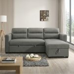 STUCCO 3 Seater Storage Sofa Bed-Grey