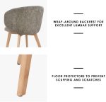 [Set of 2] ADONIS Dining Arm Chair-Stone Grey - Image 10