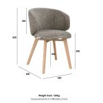 [Set of 2] ADONIS Dining Arm Chair-Stone Grey - Image 9
