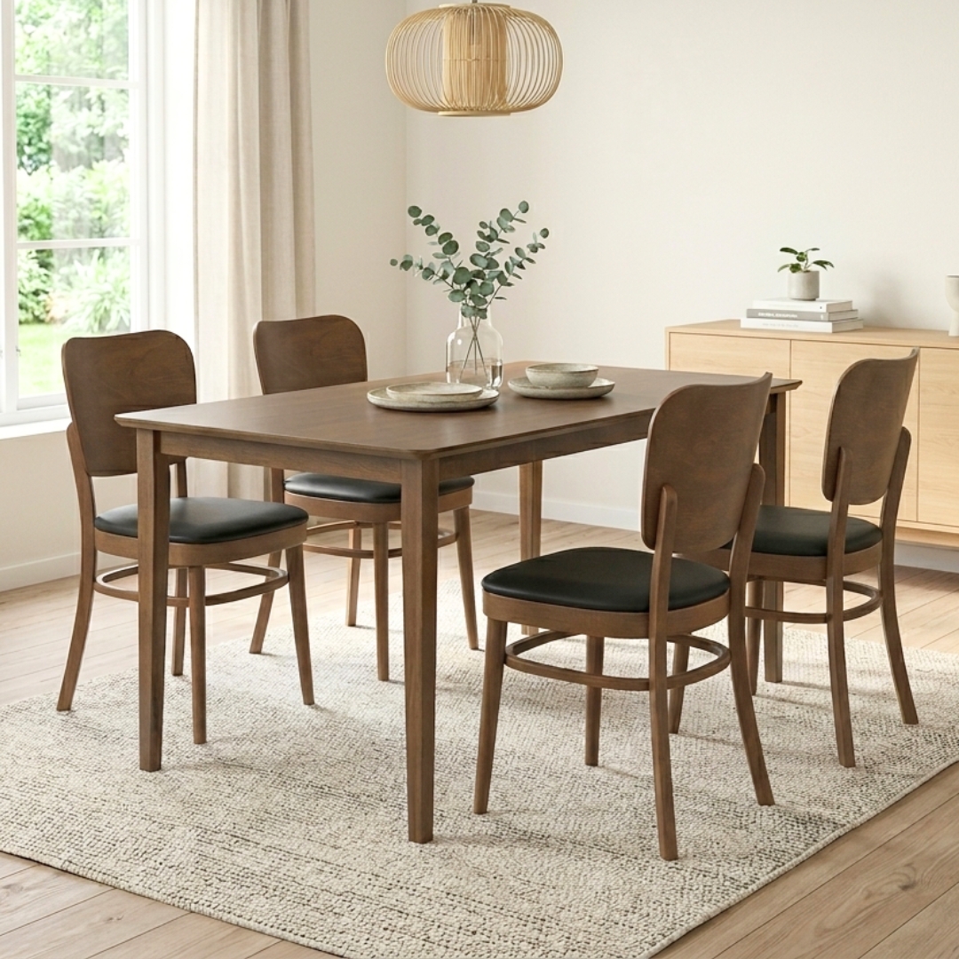 BEVER 4S-1 (1) BEVER 4 Seater Dining Set-Cocoa - Image 1