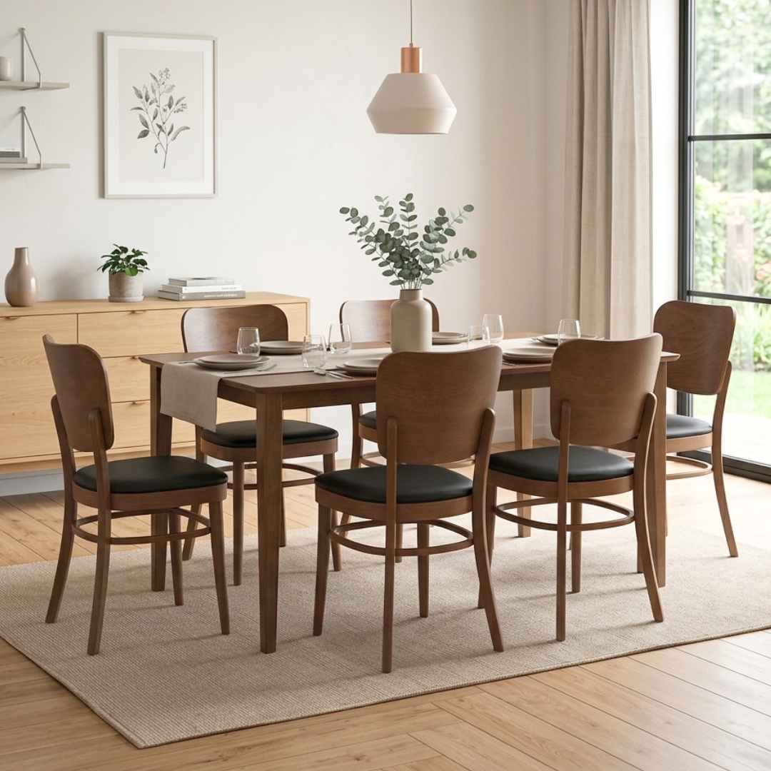 BEVER 6S-2 BEVER 6 Seater Dining Set-Cocoa - Image 1