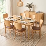 BEVER 6 Seater Dining Set-Natural - Image 2