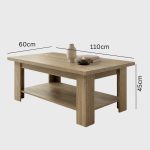 CAMBRIC 110cm Coffee Table-Dark Oak - Image 3