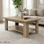 CAMBRIC 110cm Coffee Table-Dark Oak - Image 4