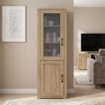 CAMBRIC 2 Door Display Cabinet-Dark Oak