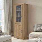 CAMBRIC 2 Door Display Cabinet-Dark Oak - Image 2