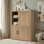 CAMBRIC 3 Door Storage Cabinet-Dark Oak - Image 2