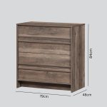 CARLTON 4 Drawer Chest-Rustic Oak - Image 5