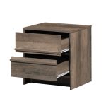 CARLTON 2 Drawers Bedside Table-Rustic Oak - Image 4