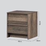 CARLTON 2 Drawers Bedside Table-Rustic Oak - Image 5