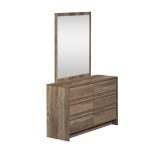 CARLTON 6 Drawer Dresser With Mirror-Rustic Oak - Image 3