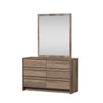 CARLTON 6 Drawer Dresser With Mirror-Rustic Oak - Image 4