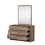 CARLTON 6 Drawer Dresser With Mirror-Rustic Oak - Image 5