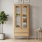 COSMO 2 Glass Door Display Cabinet-Natural