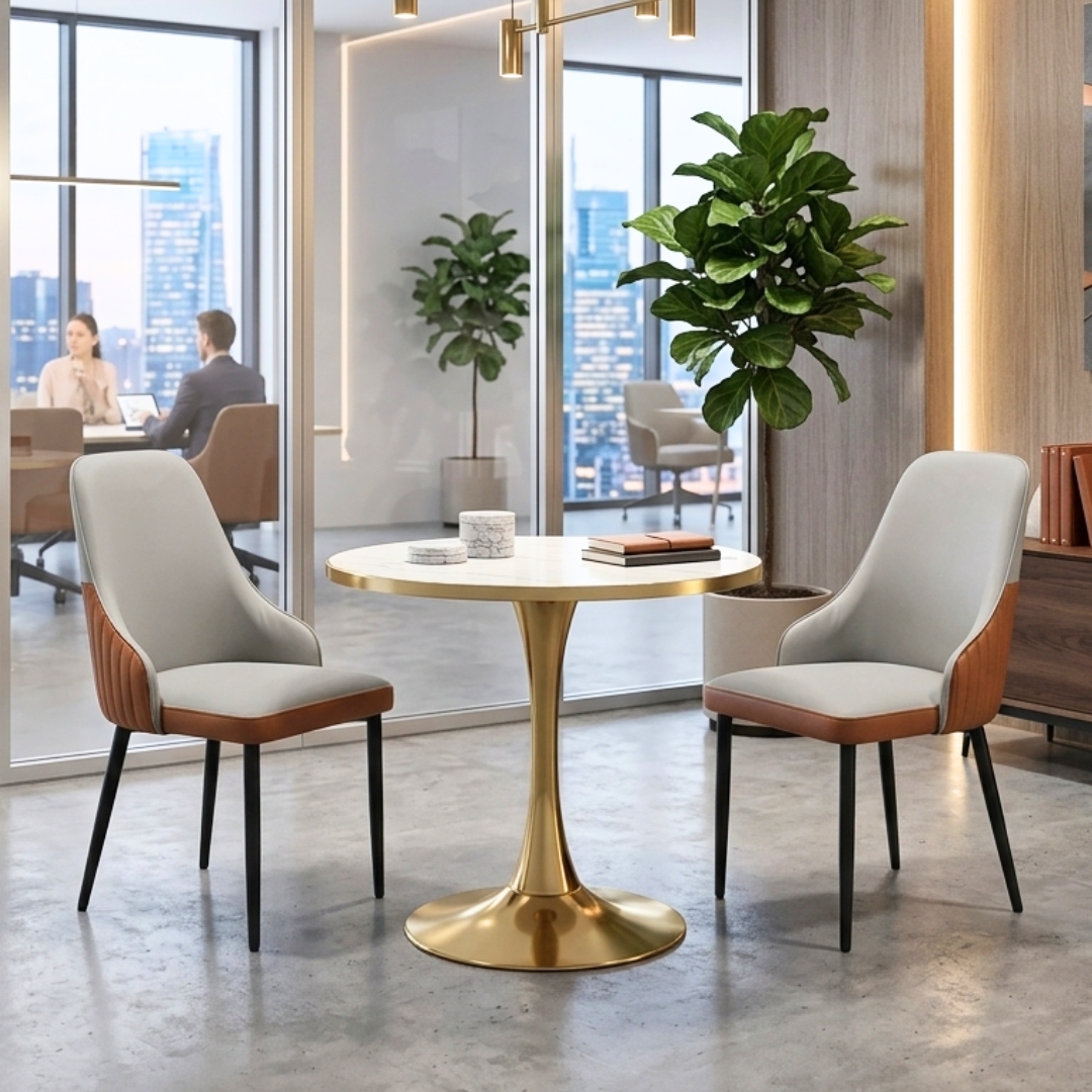 CUBEE 2S ORANGE CUBEE 2 Seater Round Dining Set-Orange - Image 1