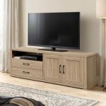 CABRIC 180cm TV Cabinet-Dark Oak - Image 2