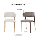 [Set of 2] CASSY Curved Back Dining Chair-Grey - Image 4