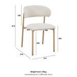 [Set of 2] CASSY Curved Back Dining Chair-Beige - Image 4