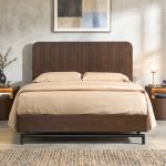 CALESTIAL Wooden Queen & King Size Bed Frame-Walnut