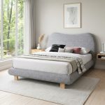 CORONA Queen And King Size Bedframe-Light Grey - Image 2