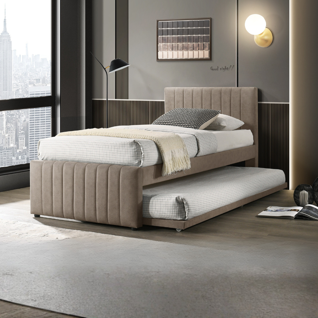 EDBD5548(SG-3.0F)PNT002-PF EDBD5548(SG-3.0F)PNT002 Single Bedframe with Pullout Bed - Sand - Image 1