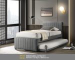EDBD5548(SG-3.0F)SLT011 Single Bedframe with Pullout Bed - Grey - Image 2