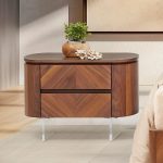 UTRECHT Wooden Floating Bedside Table-Walnut - Image 2