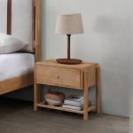ISCHIA Wooden Bedside Table-Natural - Image 2