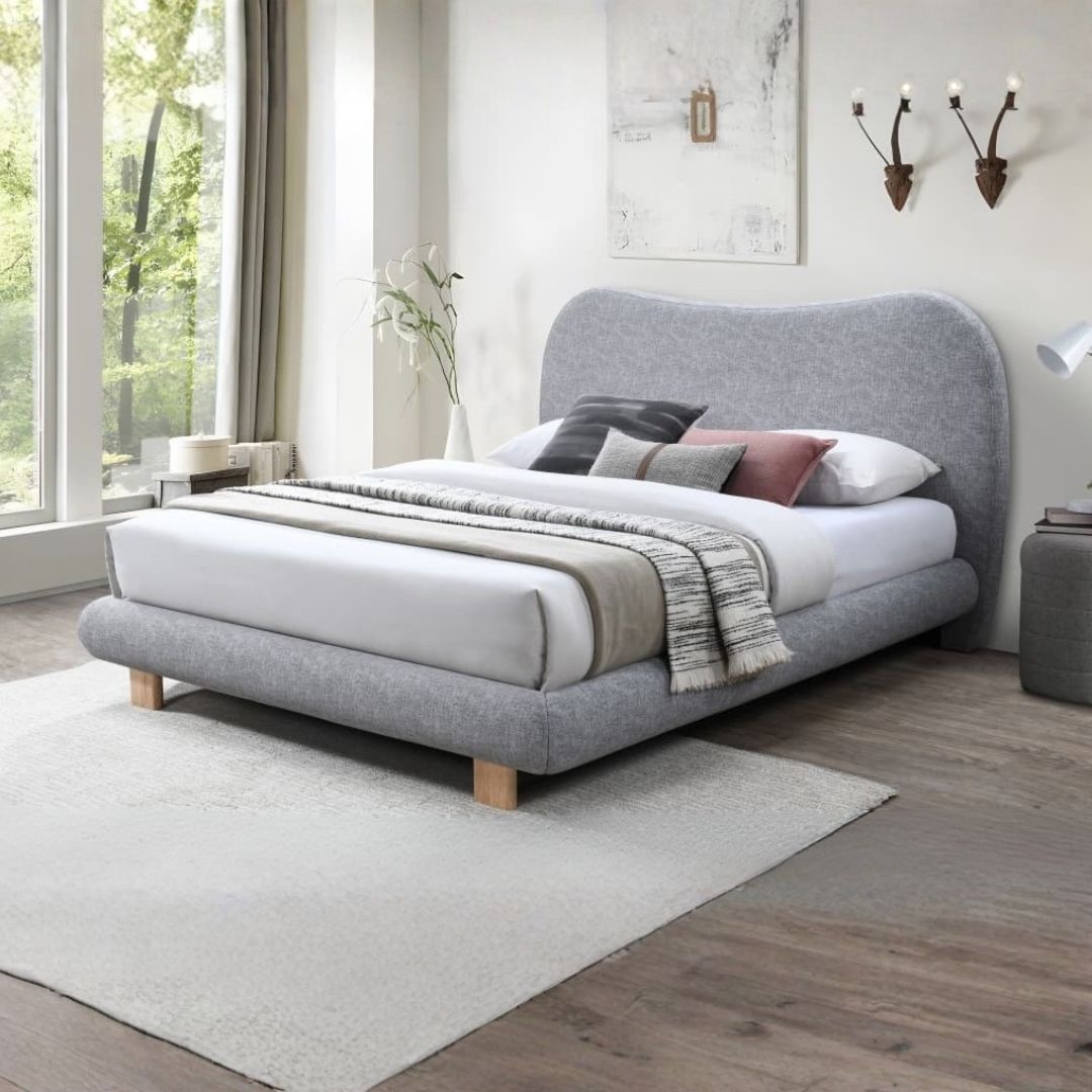 EDBD5914(QB)GRAY-pf EDBD5914(QB-5.0F)LGY006 | EDBD5914(KB-6.0F)LGY006 Queen & King Size Bedframe-Light Grey - Image 1