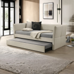 FREJUS Single Size Day Bed with Trundle - Beige - Image 3