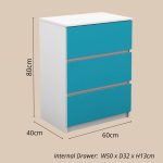 EMILY 3 Drawer Chest-Blue - Image 3