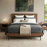 ETHEREAL Queen & King Size Wooden Bed Frame-Walnut - Image 2