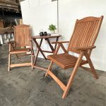 FORO 1+2 Foldable Arm Chair Outdoor Set-Teak Oil - Image 6