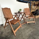 FORO 1+2 Foldable Arm Chair Outdoor Set-Teak Oil - Image 5
