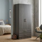 MESMIRA 2 Door 2 Drawer With Key Lock Wardrobe-Grey Oak - Image 2