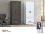 MESMIRA 2 Door 2 Drawer With Key Lock Wardrobe-White - Image 3