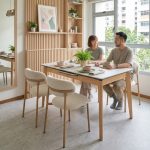 [Set of 2] CASSY Curved Back Dining Chair-Beige - Image 3