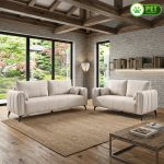 GAUZE 2 + 3 Seater Pet Friendly Sofa Set-Beige