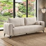GAUZE 2 + 3 Seater Pet Friendly Sofa Set-Beige - Image 2
