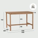 HENKY 4 Seater Counter Bar Set-Natural - Image 7