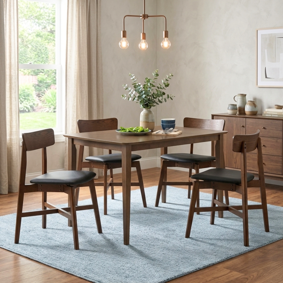 KYLIAN 4S (1) KYLIAN 4 Seater Dining Set-Cocoa - Image 1