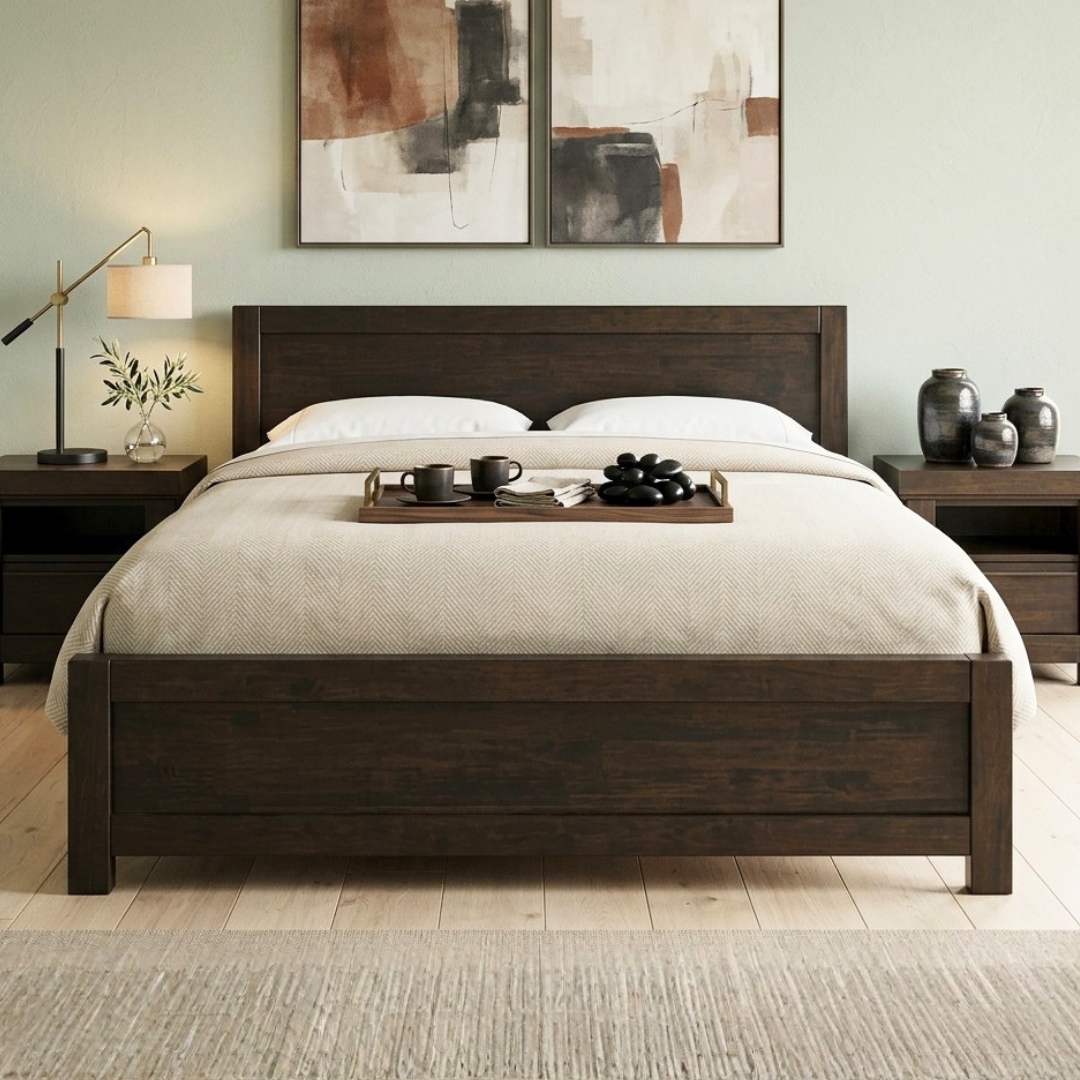 Kepler bed- (1) KEPLER Queen And King Size Wooden Bedframe - Image 1