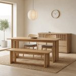 KOMAR 180cm Full Solid Dining Table-Natural Oak - Image 2