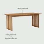 KOMAR 180cm Full Solid Dining Table-Natural Oak - Image 8